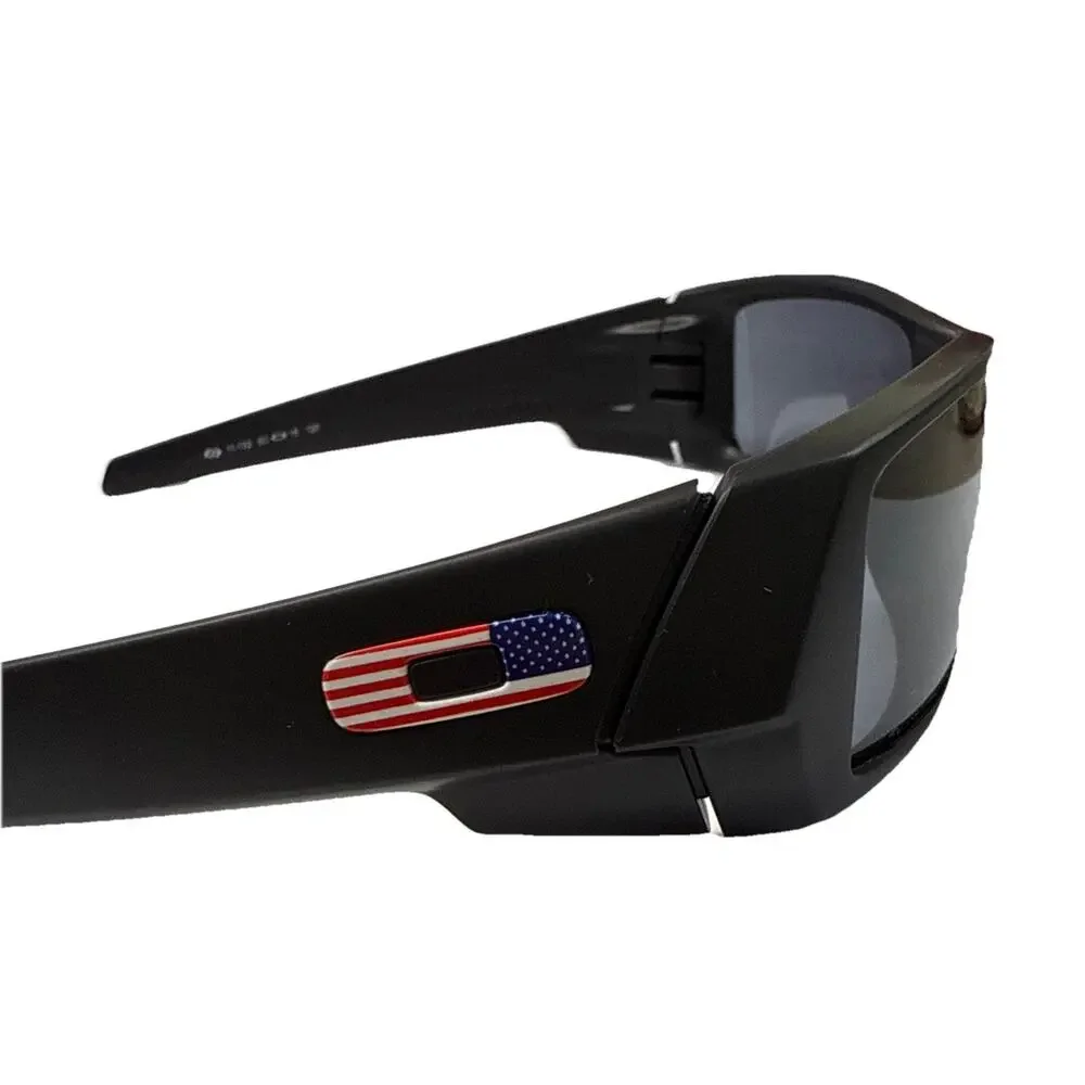 Oakley Men's Gascan Rectangular Sunglasses - Matte Black/ Grey + Eyewear Leash